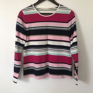 Croft & barrow pink navy striped tee